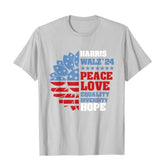 Lofaris Harris Walz 2024 Peace LGBT Support T-Shirt